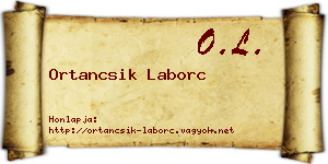 Ortancsik Laborc névjegykártya